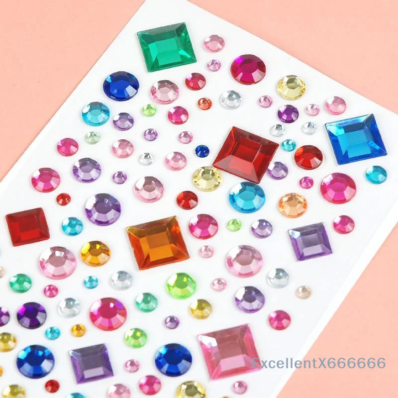 Shiny Colorful Crystal Jewel Stickers Non-Toxic Rhinestone Decors for Nail Art Phone Case DIY Craft Party Decorations