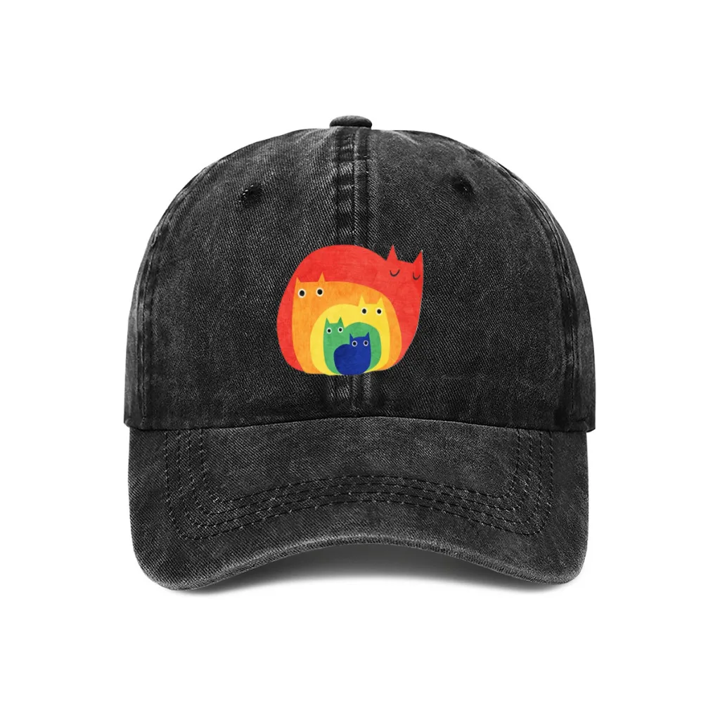 

Hot Sale Unisex Fashion Cap Classic Rainbow Cats Baseball Caps For Men & Women High Quality Golf Sports Hat