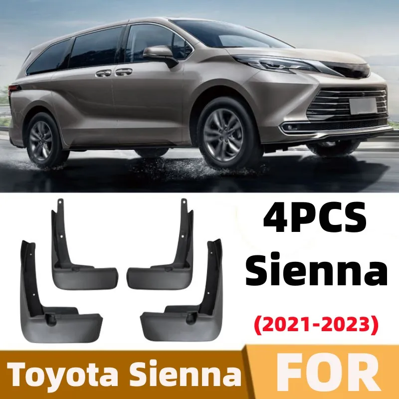 車のフロントリアタイヤマッドフラップトヨタセナシエナ-2021-〜-2023-オリジナルデザインフェンダースプラッシュガードボードプロテクターアクセサリー