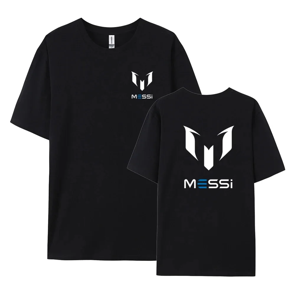 

Men T Shirt Premium Letter Print Messi Summer Casual Short Sleeve T-Shirt Man Round Neck Loose Comfort Top Tee Male