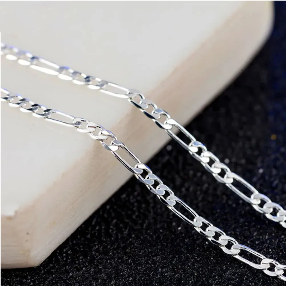 4mm Wide Stainless Steel Figaro Necklace 3:1 Steel Chain Hip Hop Three Room One NK Necklace Side Chain