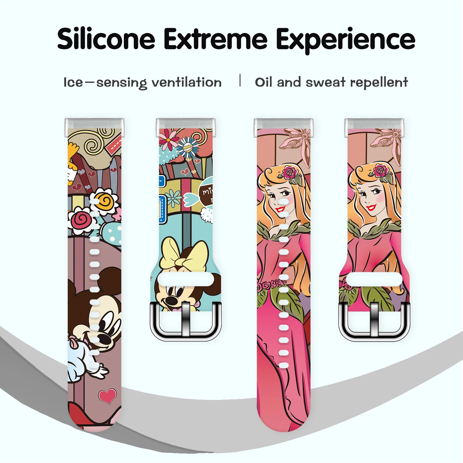 حزام مطبوع من سلسلة ديزني الملونة لساعة Fitbit Versa 4/3 سوار قابل للاستبدال لساعة Fitbit Sense 2/1 مثل Gif