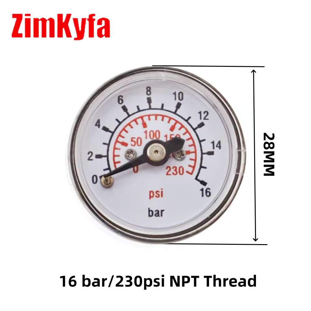 HPA Druckluft Mini Micro Manometer Manometer Manometer W/1/8BSPP(G1/8),1/8NPT Kleines Profil – Detail 23