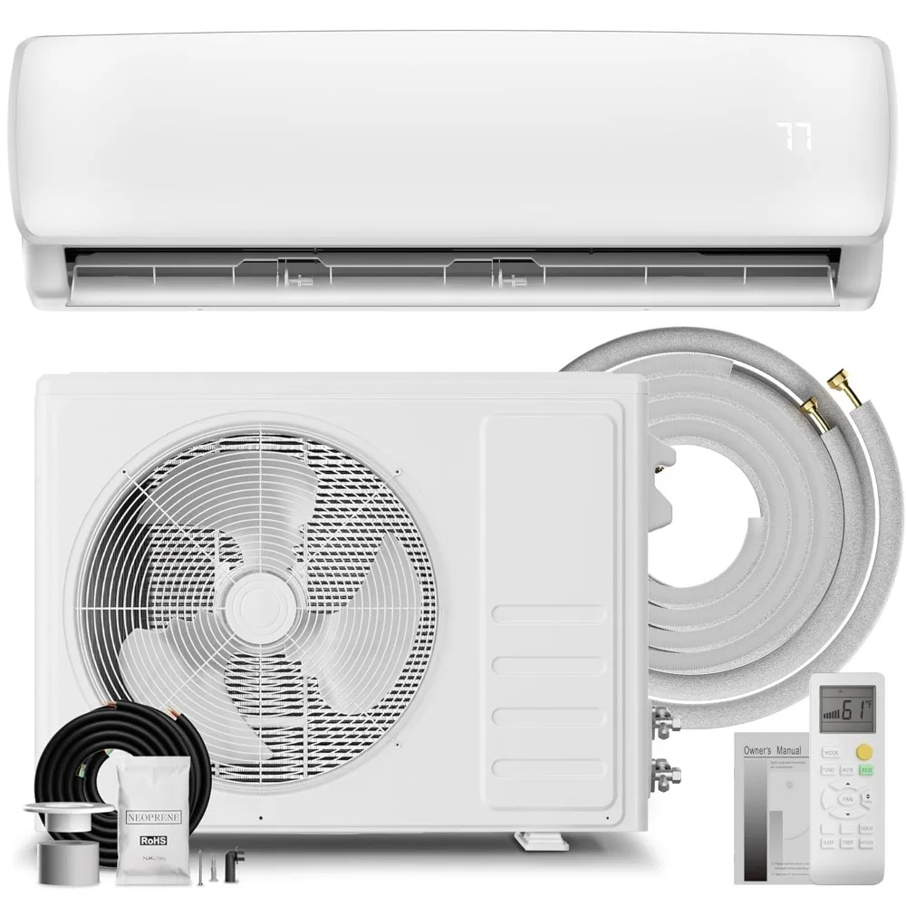 

9000BTU Mini Split AC/Heating System, 19 SEER2 Energy Efficient Mini Split Air Conditioner with Heat Pump, 110V, Customized