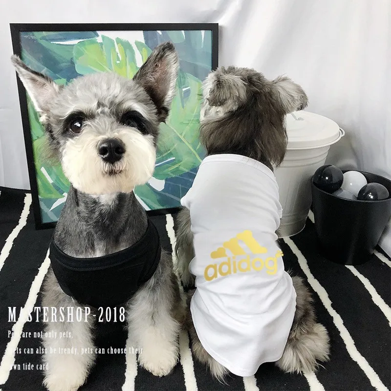 Summer Pet Clothes Golden Silver Reflective Adidog Dog Vest Cool Designer Letter Dogs Clothes For Small Puppy French Bulldog