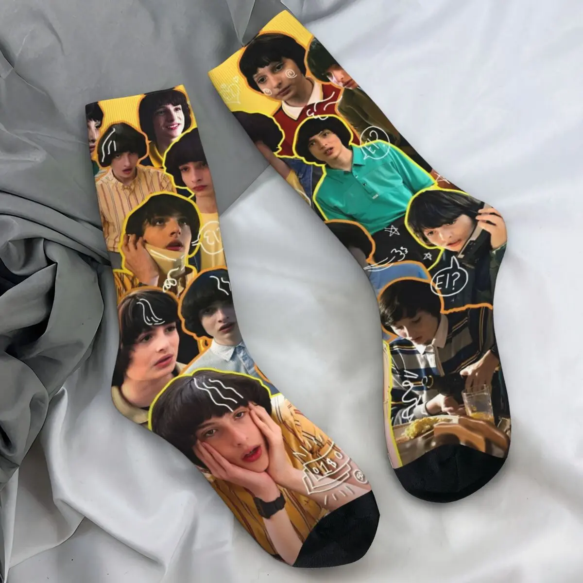 Finn Wolfhard Socks actor Casual Stockings Autumn Non Slip Couple Socks Warm Soft Design Cycling Socks