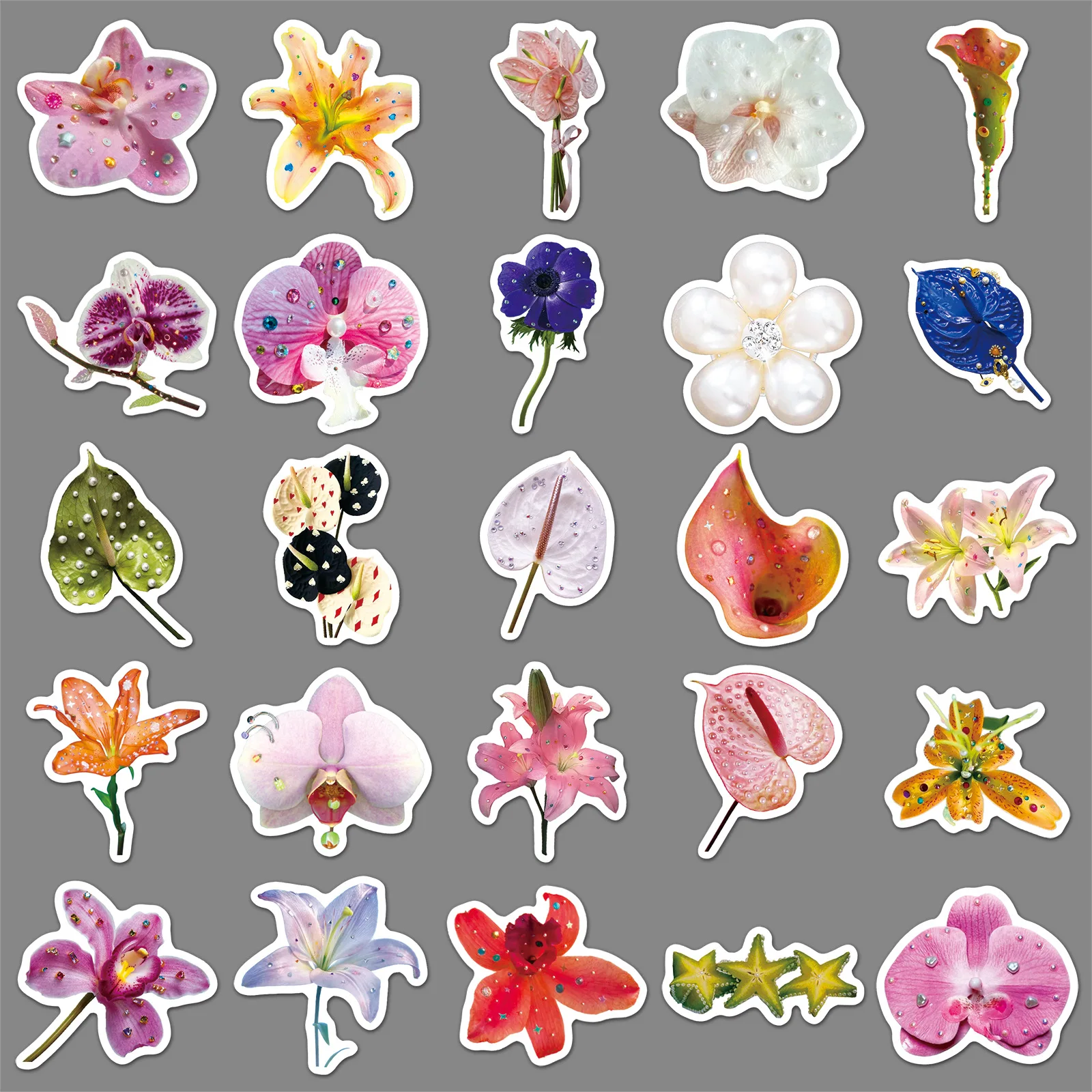 50 個 INS スタイル漫画の花ステッカー植物落書き防水デカールおもちゃギフト DIY 冷蔵庫鉛筆箱スクラップブックバイク