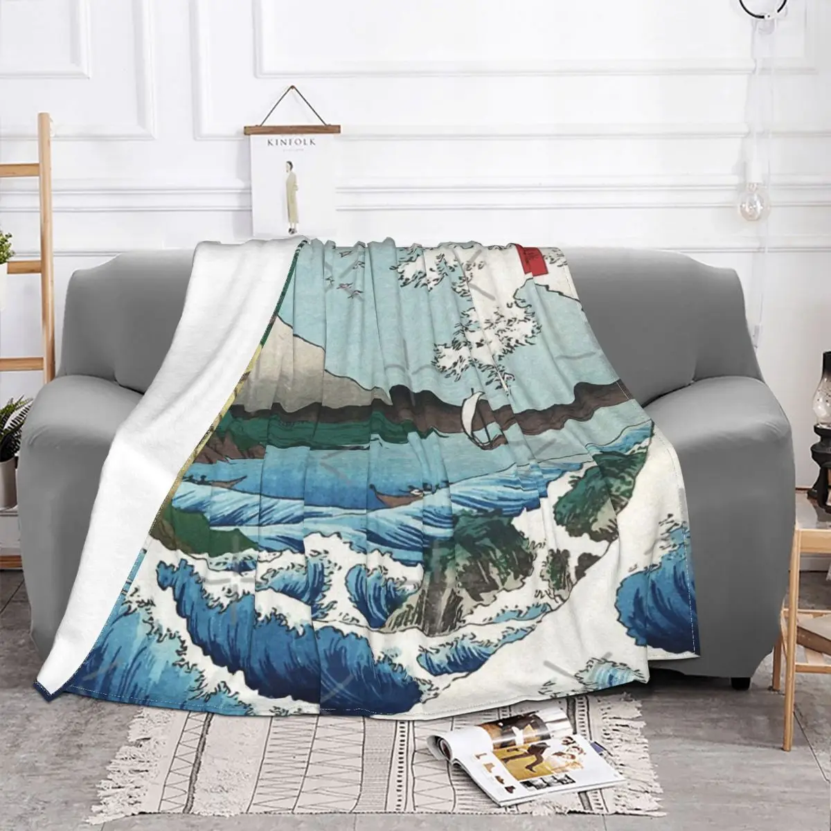 Hiroshige The Sea Off Satta Japan Anime Blanket Quilt For Bed Blankets And Blankets Throw Blanket