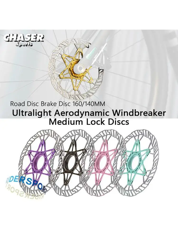 AliExpress NONE Chaser Bike Ultralight Medium Lock Discs Bicycle Brake Disc Pads Gravel Lightweight Discs 160mm/140MM 83g Without Locking Covers