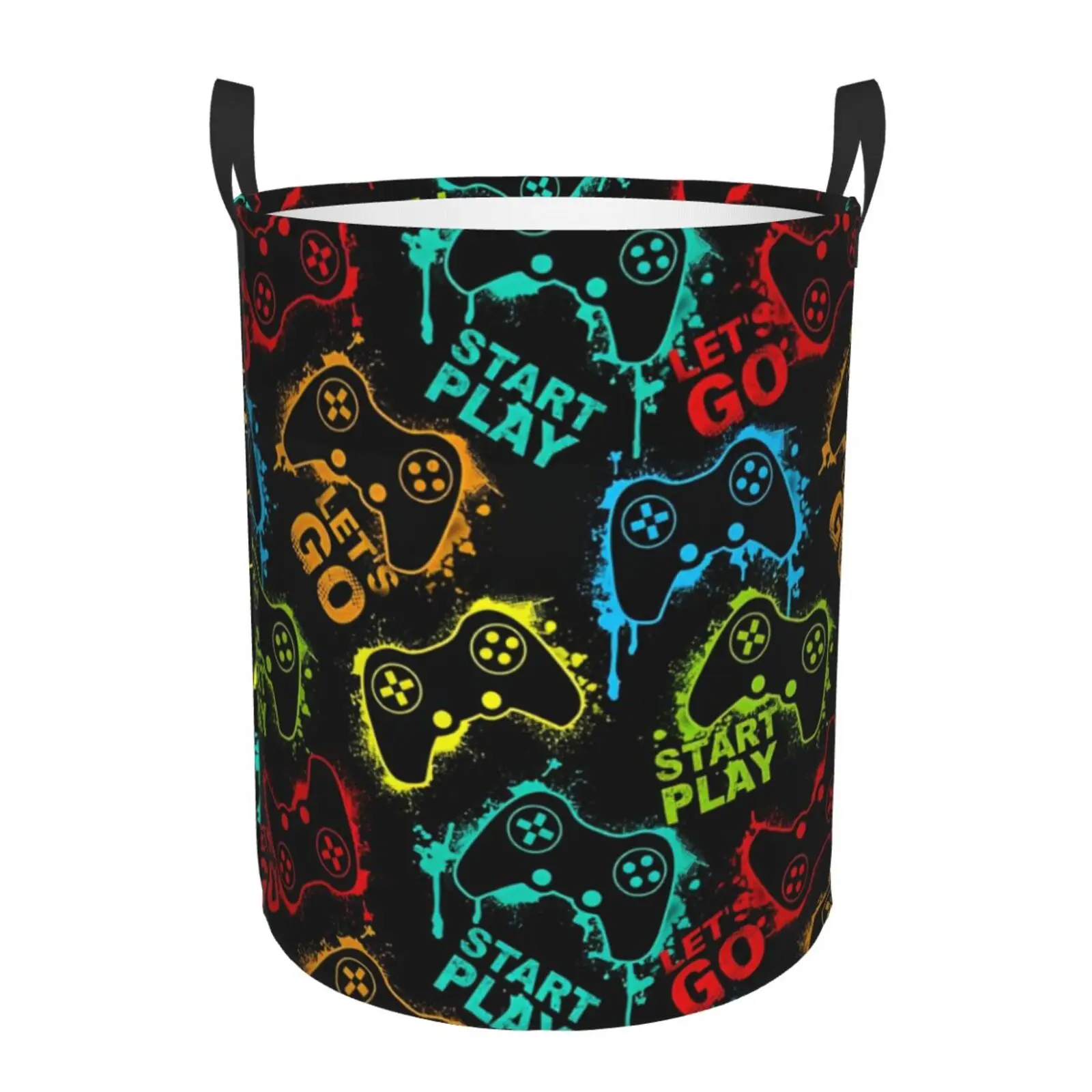 Custom Gamer Laundry Basket Hamper Gaming Storage Basket Game Controller Toys Clothes Organizer Bin Waterproof Laundry Hamper