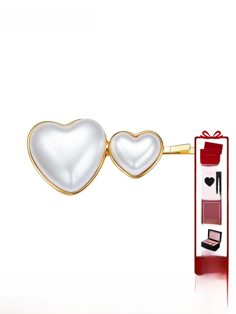 

Заколка для волос Ele Double Heart Pearl: Модный аксессуар для женщин, заколка для боковых прядей Nana Jacqueline, аксессуары для волос