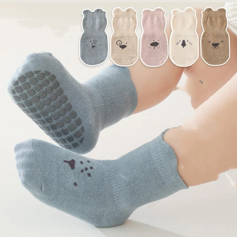 Chaussettes d'Nikpour Bébé, en Coton, Respirantes, Antidérapantes, pour Enfants, Bol et Garçons, Tramimmersion, Automne/Hiver 2024