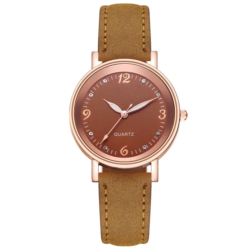 Popular abrasive leather women\'s watch casual simple women\'s quartz watch