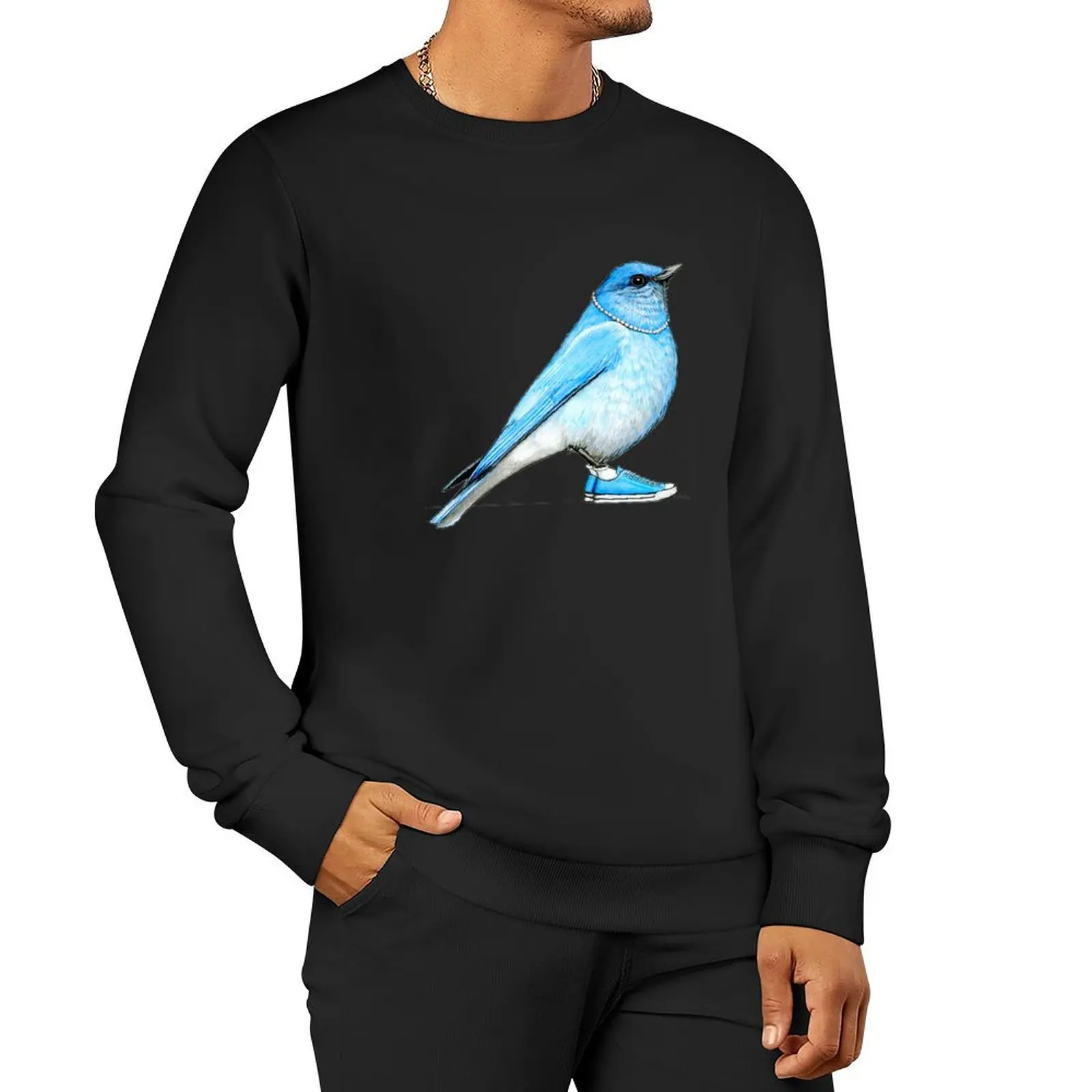 

Bluebird in Pearls and Chucks Pullover Hoodie tracksuits men clothing new in hoodies & sweatshirts