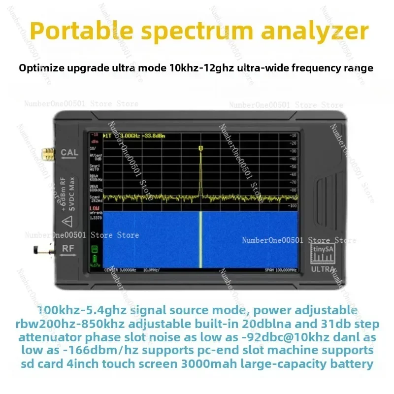 TinySA ULTRA spectrum analyzer 10K-12GHz drone EMCWiFi Bluetooth Lora operator