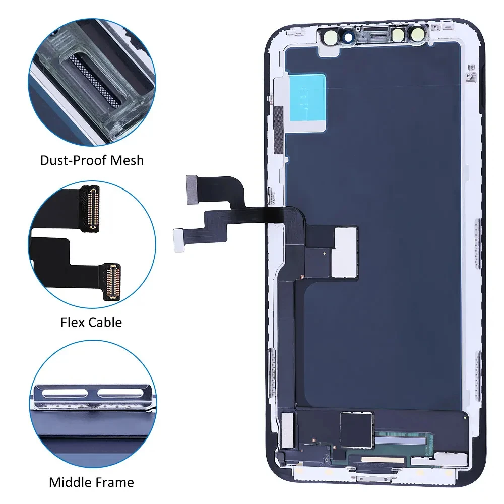 2 Pcs GX Hard OLED Screen for iPhone XR X XS Max 11 Pro 12 Mini 13 Display 3D Touch Digitizer Assembly Replacement