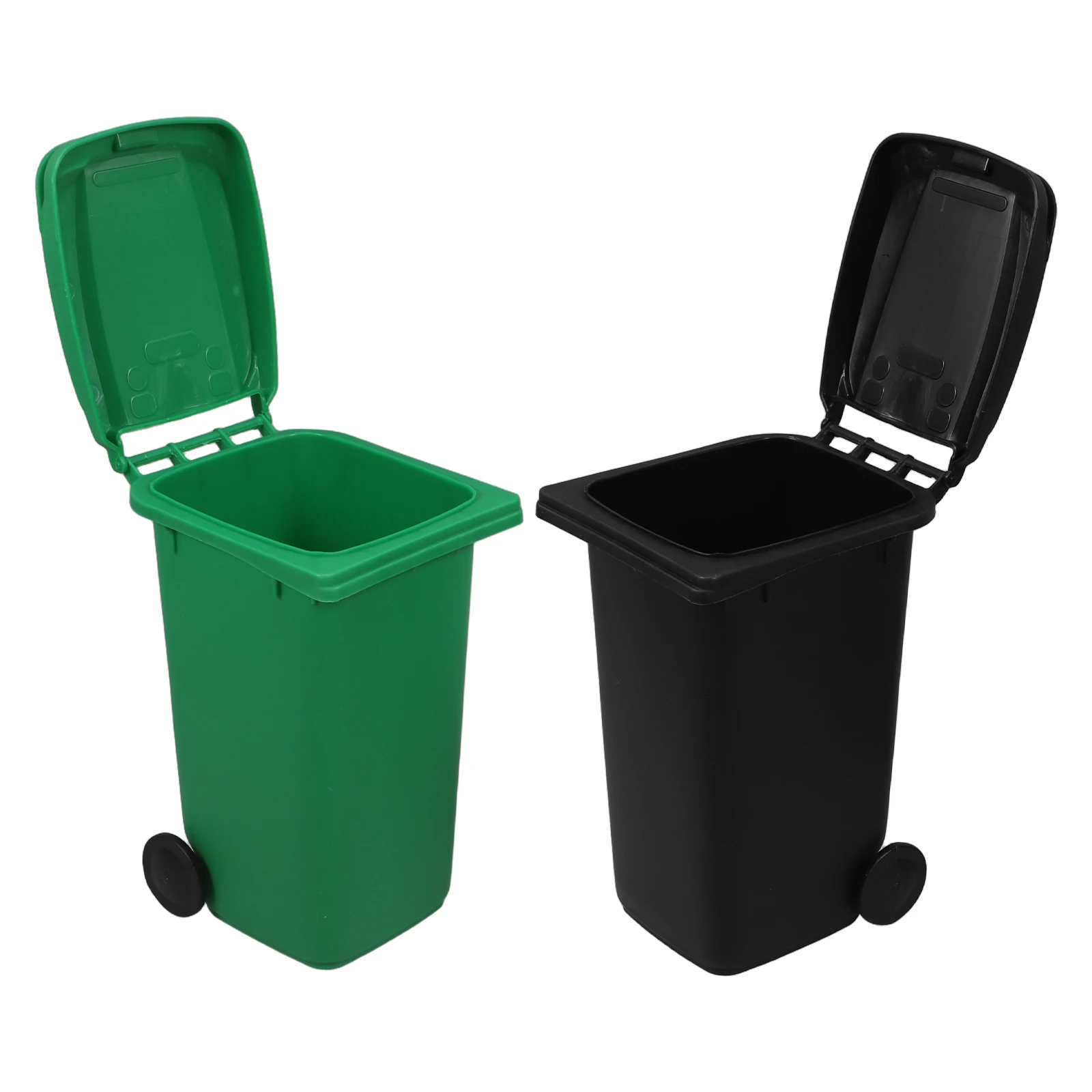 

2pcs Mini Trash Can Pen Holder Desktop Bin Cute Small Plastic Waste Garbage Basket Organizer Toy Kawaii Office Kitchen Container
