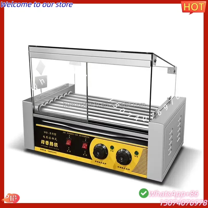 2026 Commercial Small Automatic Sausage Grill Home Use Volcanic Stone Tabletop Taiwan Hot Dog Machine Street Vending