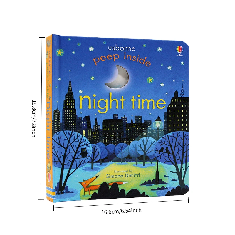 Usborne Peep inside Night Time 3D Stereoscopic English Educational Picture Book Beginner Level Learning English