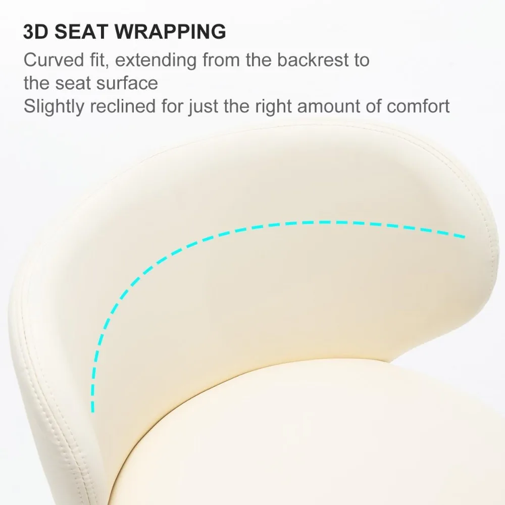 مقاعد بار دوارة من الجلد المعاصر مع ارتفاع قابل للتعديل للاستخدام في المطبخ وتناول الطعام #6