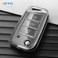 TPU Car Key Case Cover For VW Volkswagen Golf 7 MK7 Tiguan MK2 For SEAT Ateca Leon FR 2 Ibiza For Skoda Octavia