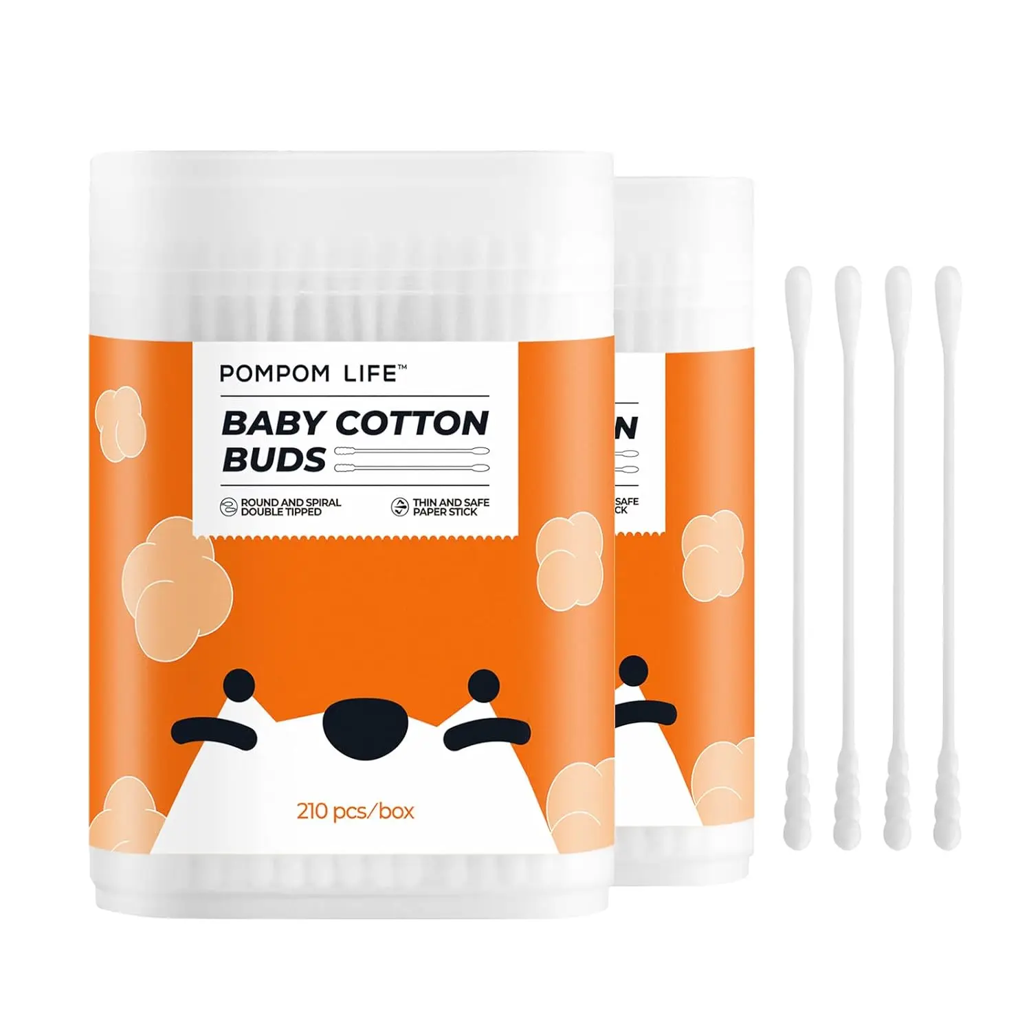 

Cotton Swabs, 420 Count, Double Tipped Cotton Buds with Paper Stick, Round and Spiral, Good for Baby Ear and Nose Clean, 2 Packs