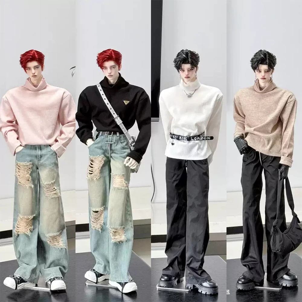 

D09-P799 children handmade toy 1/4 uncle ID75 BJD/SD Doll clothes High neck shirt loose base long-sleeved top 1pcs