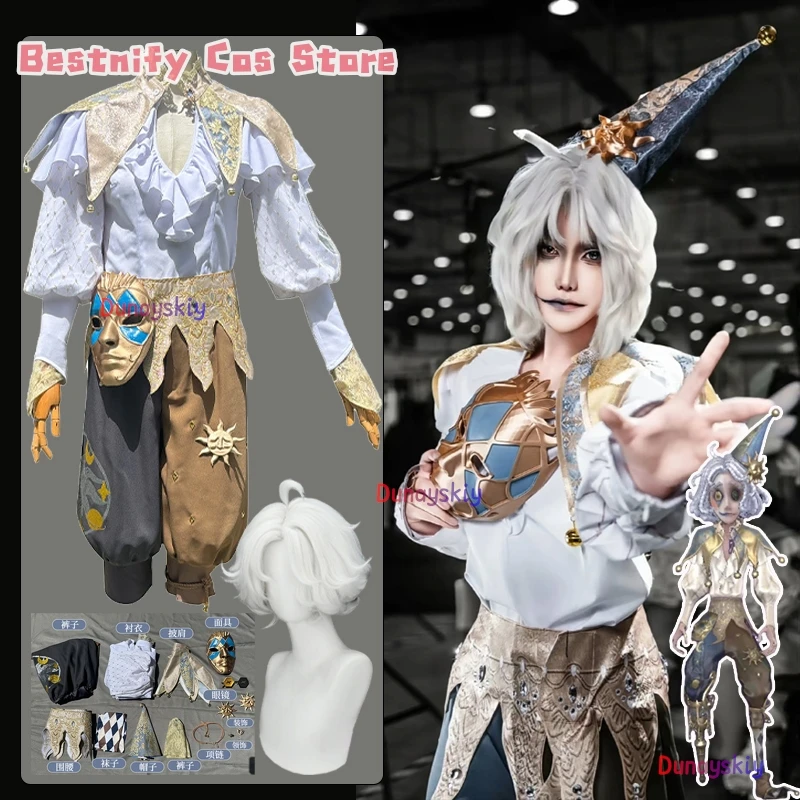 

Game IdentityⅤJoker Weeping Clown 코스프레 Costume Vintage Clown Uniform Anime The Extinguished Sun Wig Shoe Prop Suit Role-play