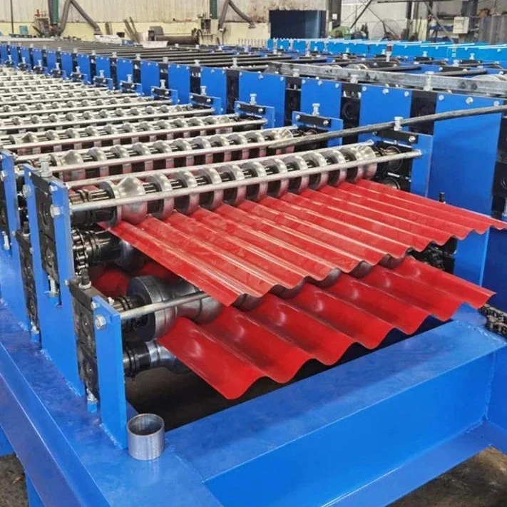 Customized Shapes Roofing Sheet Color Steel Tile Making Corrugated  Iron Glazed Metal Roof Wall Panel Roll Forming Machine