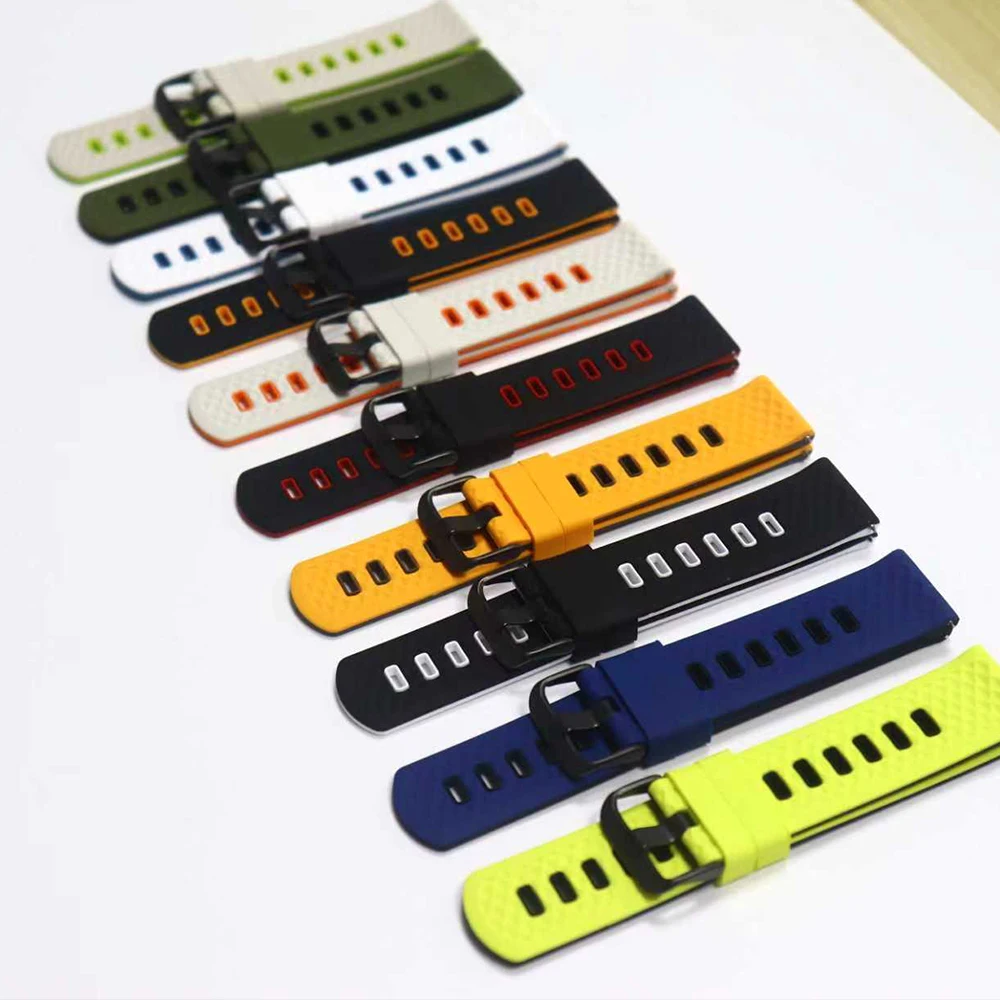 22 مللي متر سيليكون حزام ل ساعة شاومي اللون 2 S3 S2 S1 نشط S4 الرياضة Mi حزام (استيك) ساعة ل SUUNTO سباق 2/S لينة سوار الأساور #6