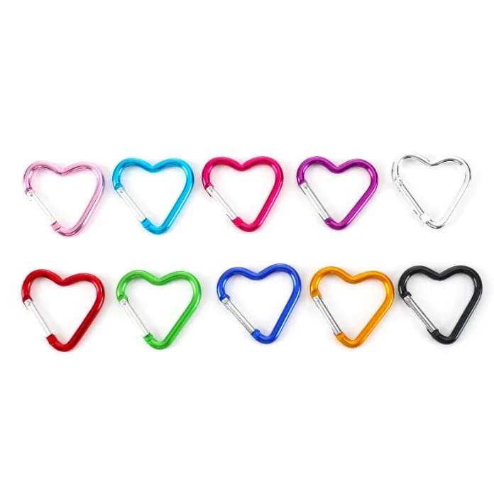 Outdoor Carabiner Heart Shape Keychain Clip Aluminum Alloy Rings Climbing Clips Spring Snap Hook Carabiner Durable