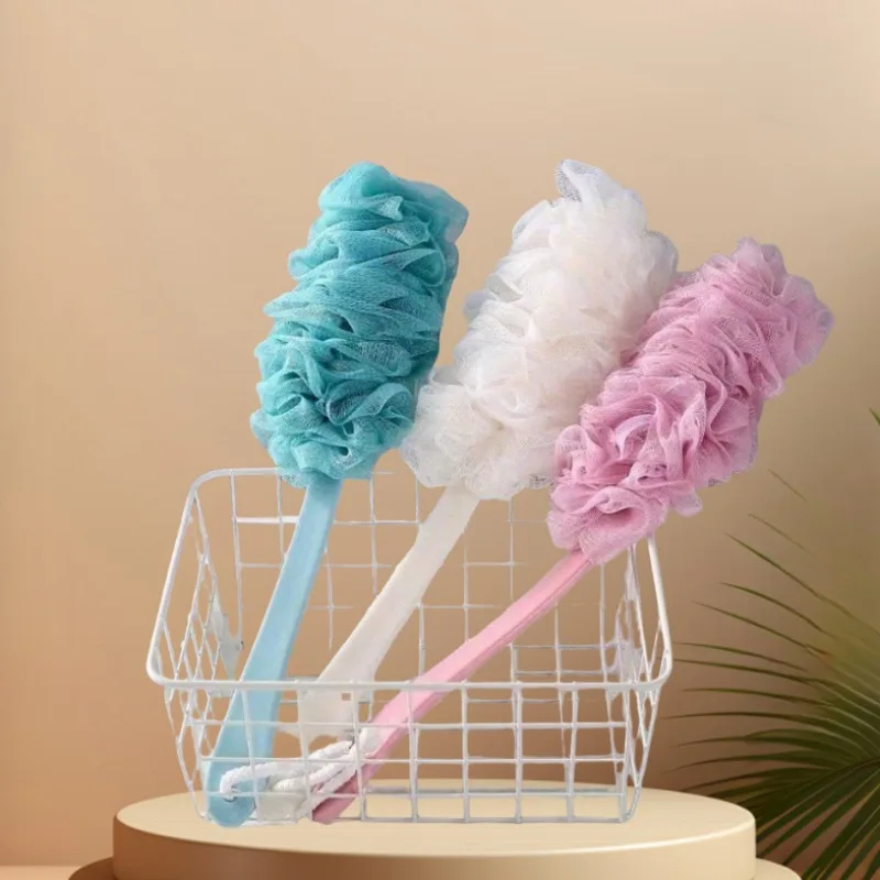 

Colorful Plastic Bath Brush - Long Handle Wave Shower Scrubber with Exfoliating Head