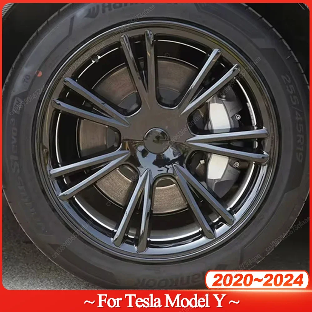 4PCS Gloss 19 Inch Wheel Caps Hub Cap Performance Automobile Replacemen Full Rim Cover Accessories For Tesla Model Y 2020-2024