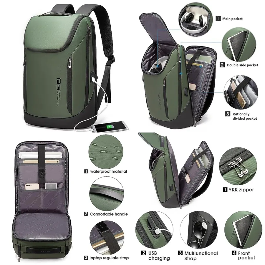 

Business Smart Backpack Waterproof fit 15.6 Inch Laptop Backpack with USB Charging Port, Travel Durable Backpack