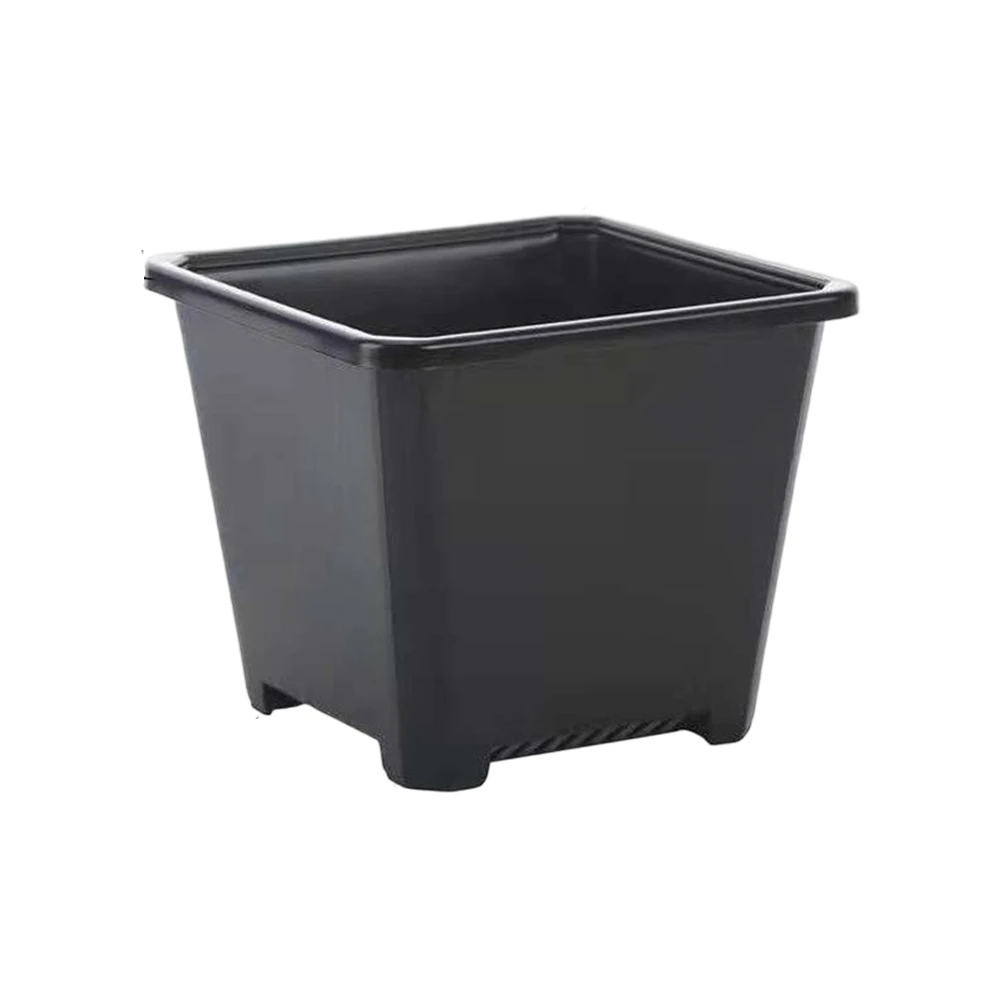 Gardening Accessory Thick Square Pot 10*8*7cm Plastic Flower Pot Optimal Drainage Holes Accommodate Various Plants