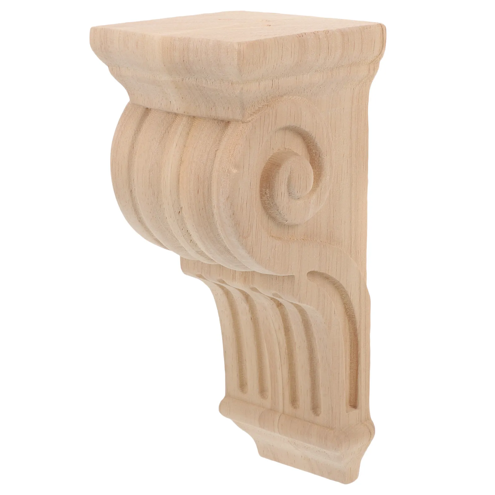 

Elegant Solid Wood Roman Column Corner Corbel Carved Applique Decorative Wall Onlay for Furniture Cabinet Trim Wooden Decorative