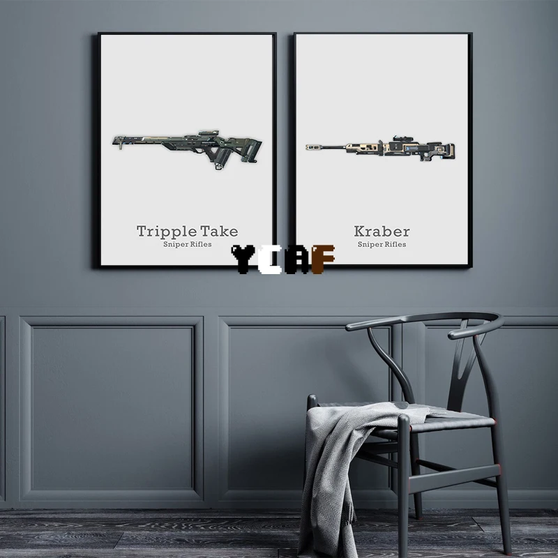 Póster de arma Apex Legends, impresión en lienzo, diseño de armas de fuego, arte de pared, decoración de pared para sala de juegos, regalo para