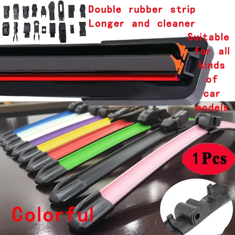 Colorful SIDE PIN Car Windshield Wiper blades Universal Soft Double layer Rubber Frameless Bracketless 16