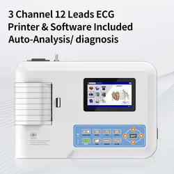 CONTEC ECG300G digitale 3 canali 12 derivazioni ECG/ECG macchina per uso umano o veterinario elettrocardiografo