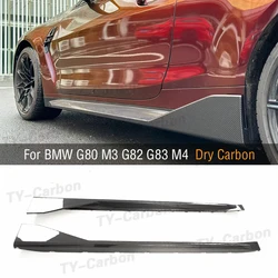 Dry Carbon Fiber MP Style Side Skirts for BMW 3 4 Series G80 G82 G83 M3 M4 2021+ Car Side Skirt Splitter Extensions Body Kits