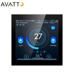 AVATTO Ultra Narrow Fram LCD Touch Screen Smart Wifi Thermostat Temperature Controller for  Home Electric/Water Heating