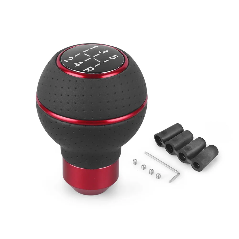 Universal Leather＆Aluminium Car Gear Shift Knob 5 Speed For M8 M10 M11 M12 Shift Lever Gear Level Knob Shift Head