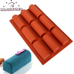 9 Cavity Silicone Mold 3D Stick Half-cylindrical Long Strip Shape Chocolate Truffle Mousse Cake Dessert Mold DIY Baking Moulds