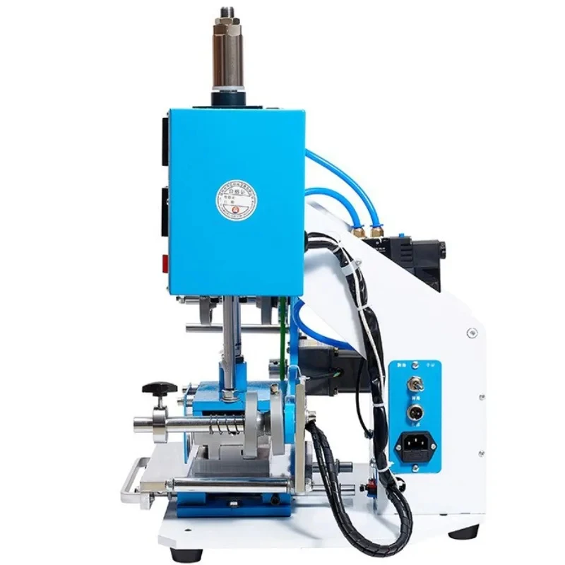 Small Dktop Pneumatic , Automatic Leather Plastic Busins Card Indentation Transfer Bronzing Hine