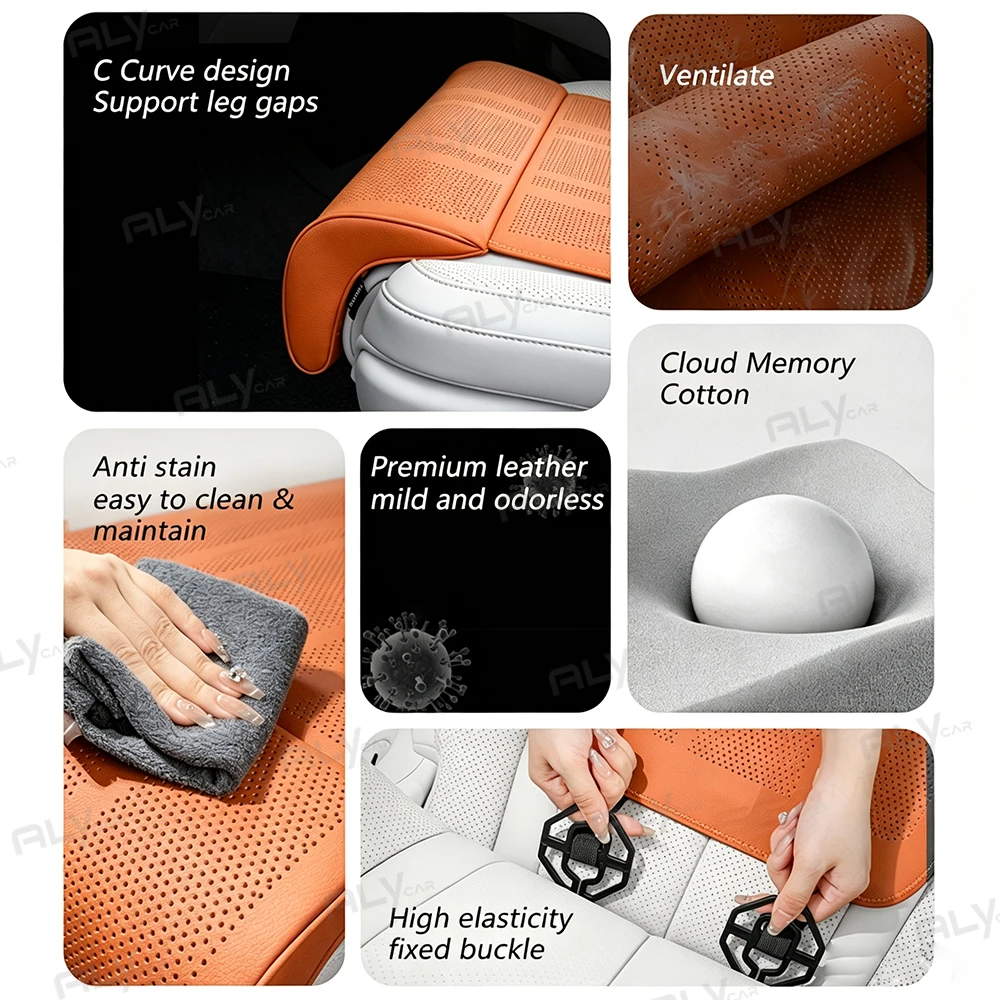 Universal Soft Memory Foam Car Seat Cushion with Leg Support & Anti-Fatigue Cover for Driver’s Long Driving Trip Car Accessories