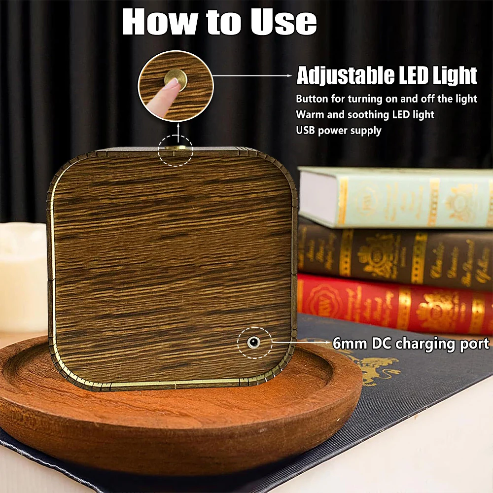 3D Wooden Book Nook Kit with LED Light - DIY Fantasy Dragon Scene Bookshelf Insert, Decorative Bookend, Unique Gift for Readers
