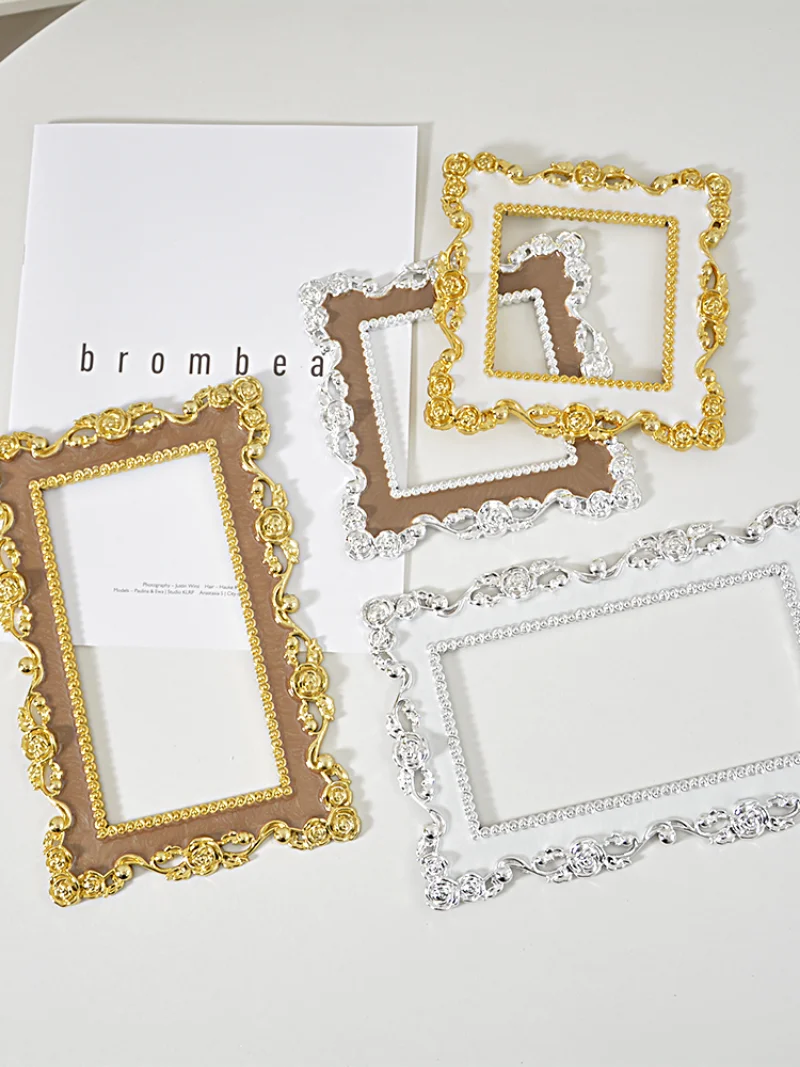 24 Mô Hình Vàng Bạc Trắng Họa Tiết Retro Khung Ảnh Chụp Ảnh Trang Trí Đạo Cụ Móng Comestics Chụp Ảnh Đồ Trang Trí