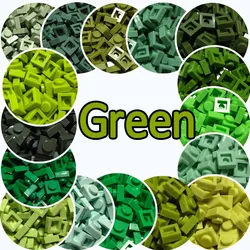 300PCS Green Color Plate 1x1 3024 Building Block Part Brick for Kids Pixel Art Remix Painting QR Code Gift Children DIY Toys