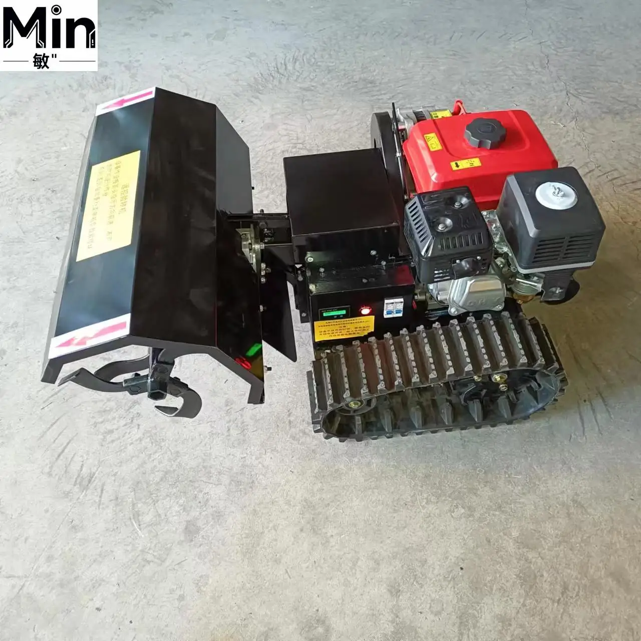 Remote Control Self Propelled Crawler Rotary Tiller Small Orchard Greenhouse Cultivator Tilling Machine for Farm Garden