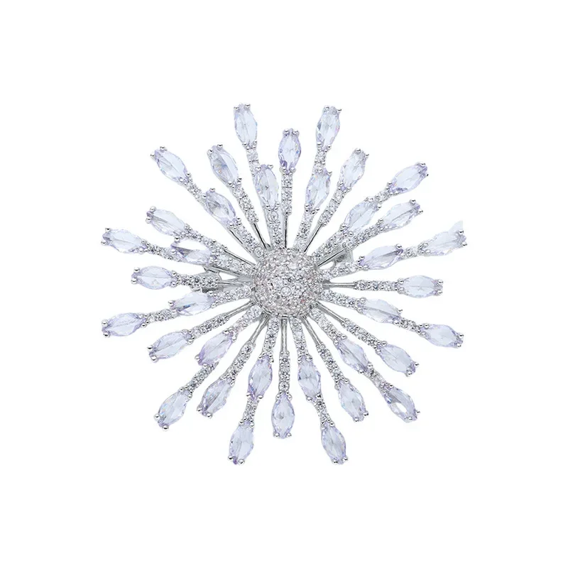 Высококачественная, легкая роскошь, ослепительная брошь в виде фейерверка, роскошный и элегантный костюм, аксессуары для вечернего платья, брошь и корсаж.